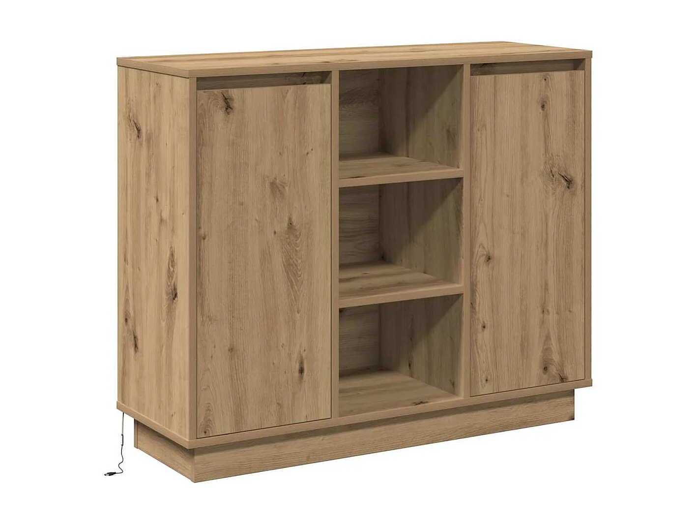 Buffet avec LED Chêne Artisanale 90x32x75 cm Bois d'ingénierie