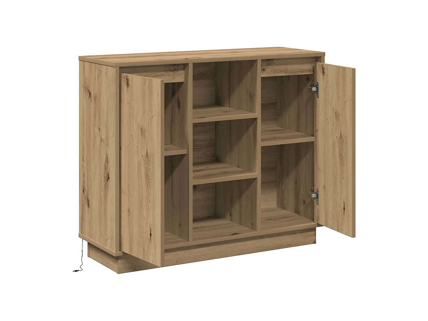 Buffet avec LED Chêne Artisanale 90x32x75 cm Bois d'ingénierie