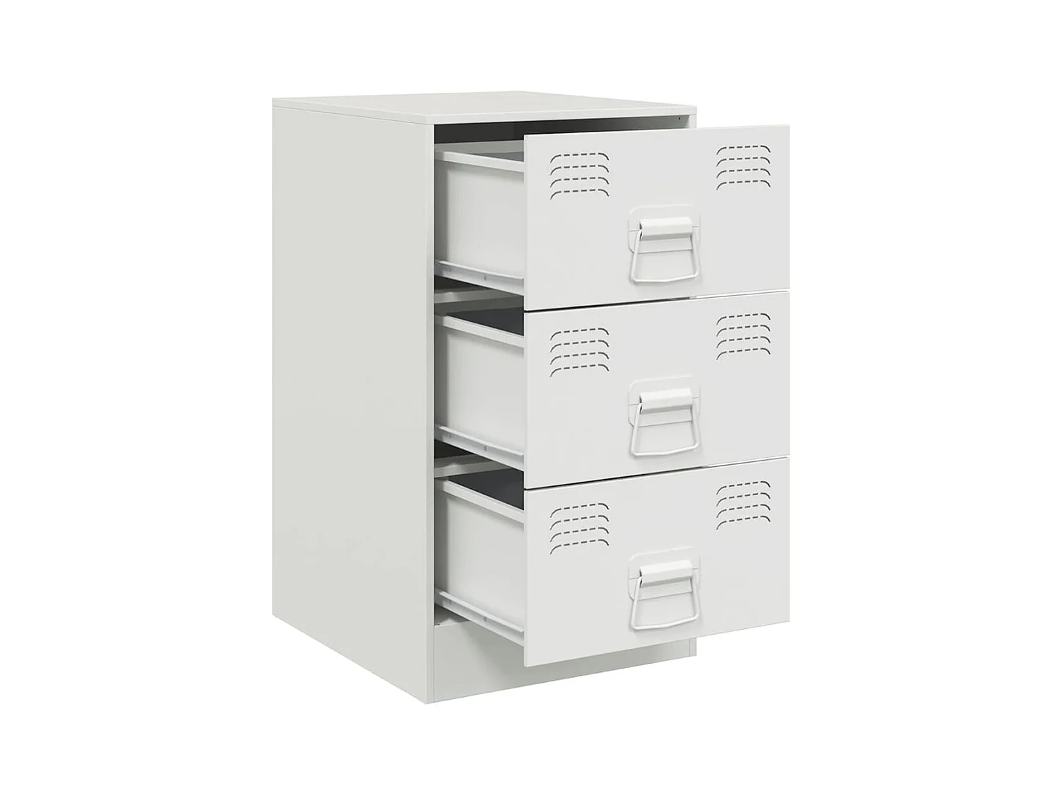 Tables de chevet 2 pcs blanc 34,5x39x62 cm acier