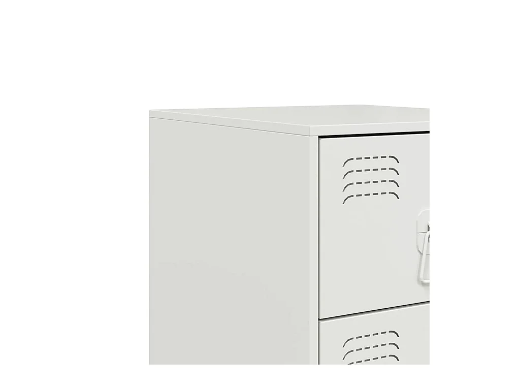 Tables de chevet 2 pcs blanc 34,5x39x62 cm acier