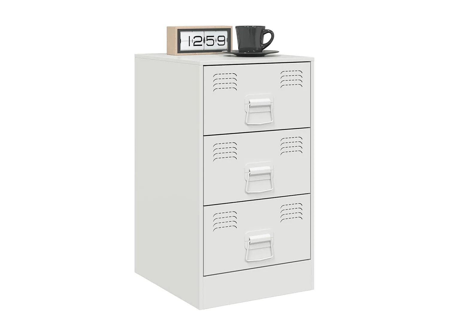 Tables de chevet 2 pcs blanc 34,5x39x62 cm acier