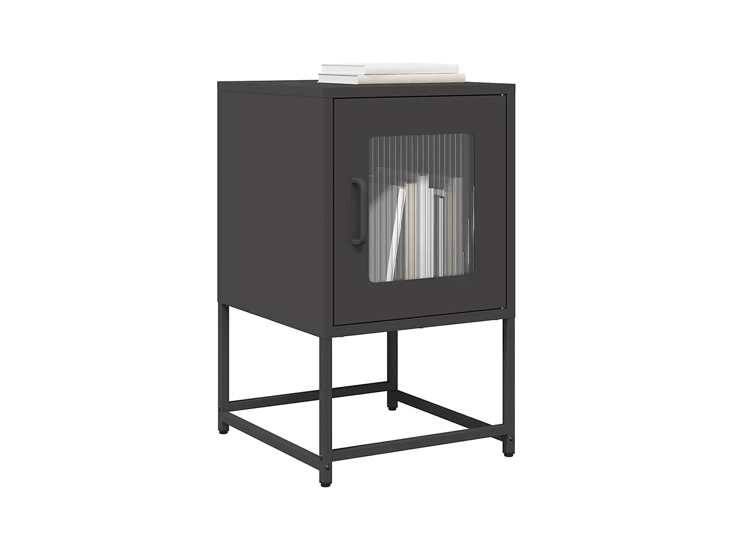 Table de chevet noir 36x39x60,5 cm acier laminé à froid