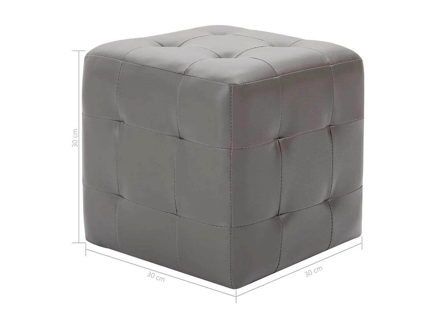 comodini grigio 30x30x30 cm in similpelle