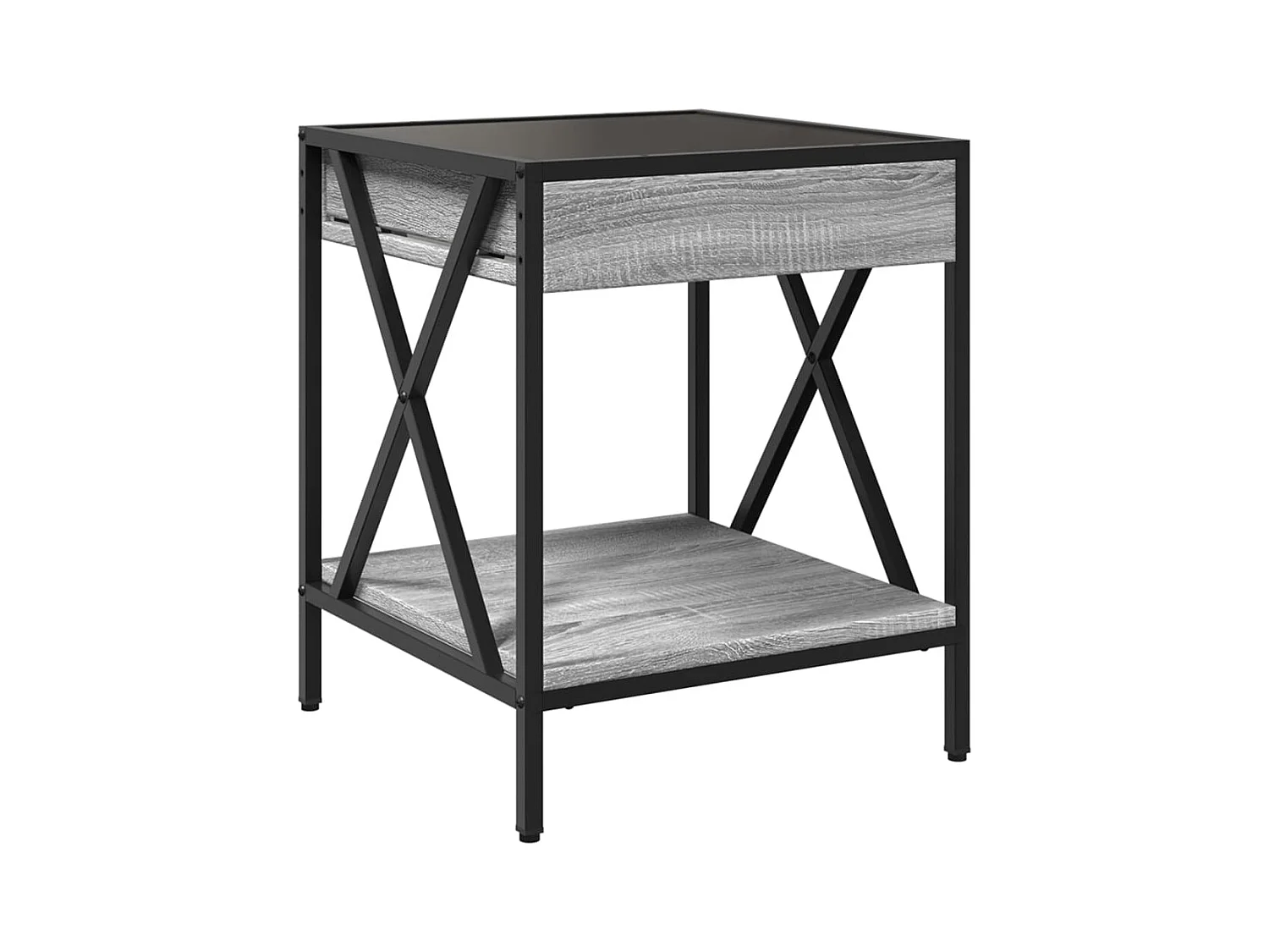 Nachtkastje met LED infinity sonoma grijs 40x40x49 cm