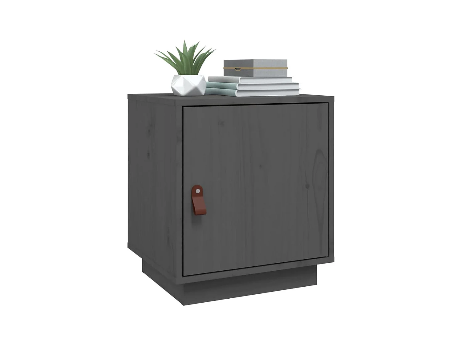 Mesitas de noche 2 uds Gris 40x34x45 cm Madera maciza de pino