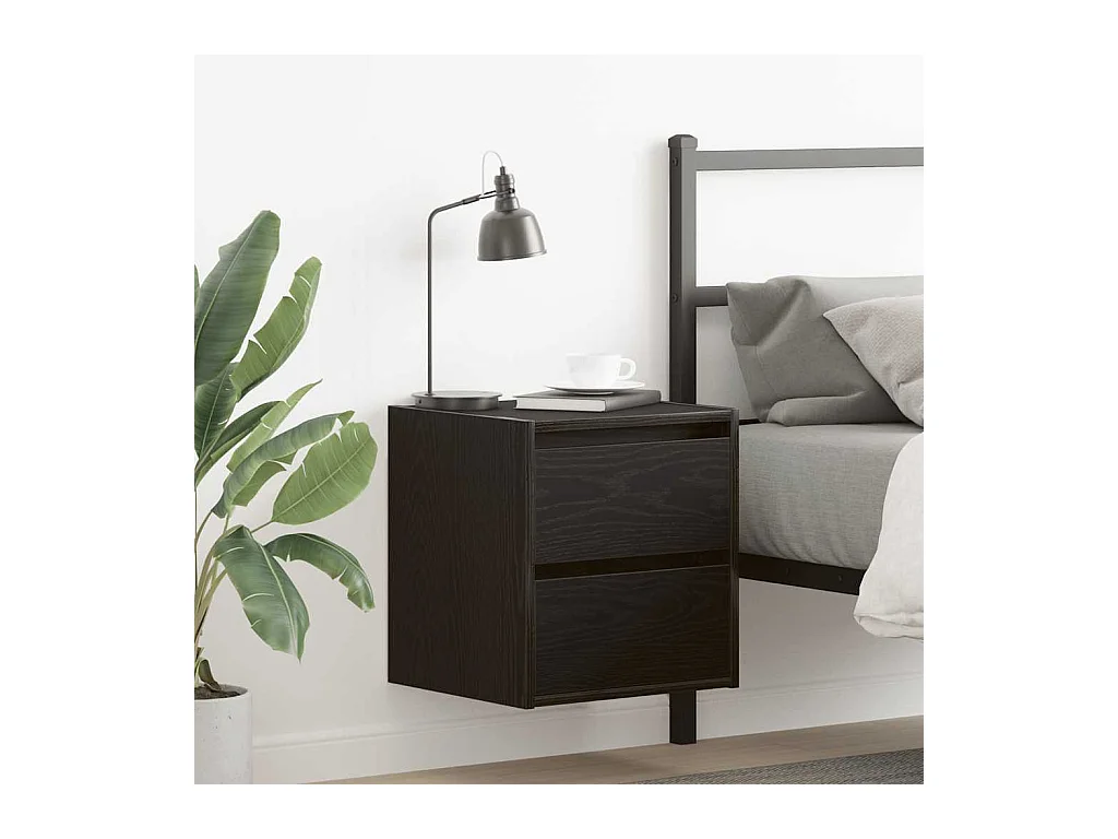 Tables de chevet murales 2 pcs chêne noir 38x34x40 cm