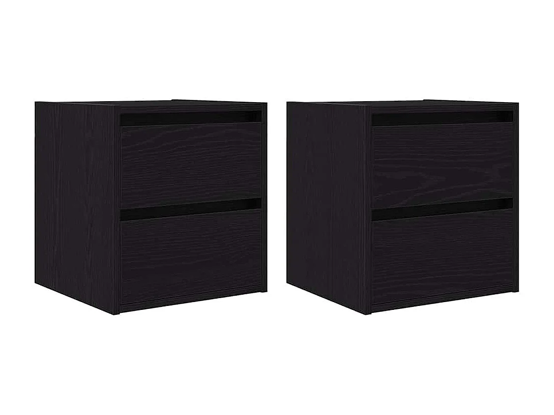 Tables de chevet murales 2 pcs chêne noir 38x34x40 cm