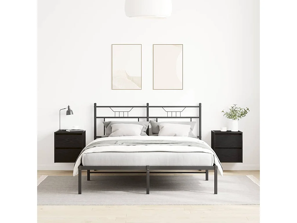 Tables de chevet murales 2 pcs chêne noir 38x34x40 cm
