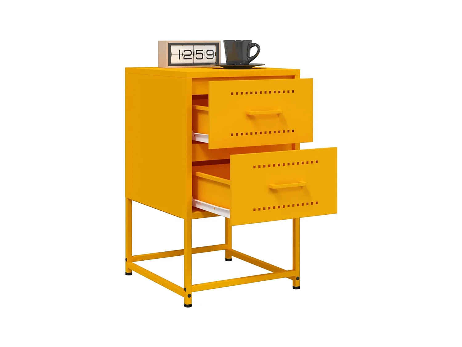 Tables de chevet 2 pcs jaune moutarde 36x39x60,5 cm acier