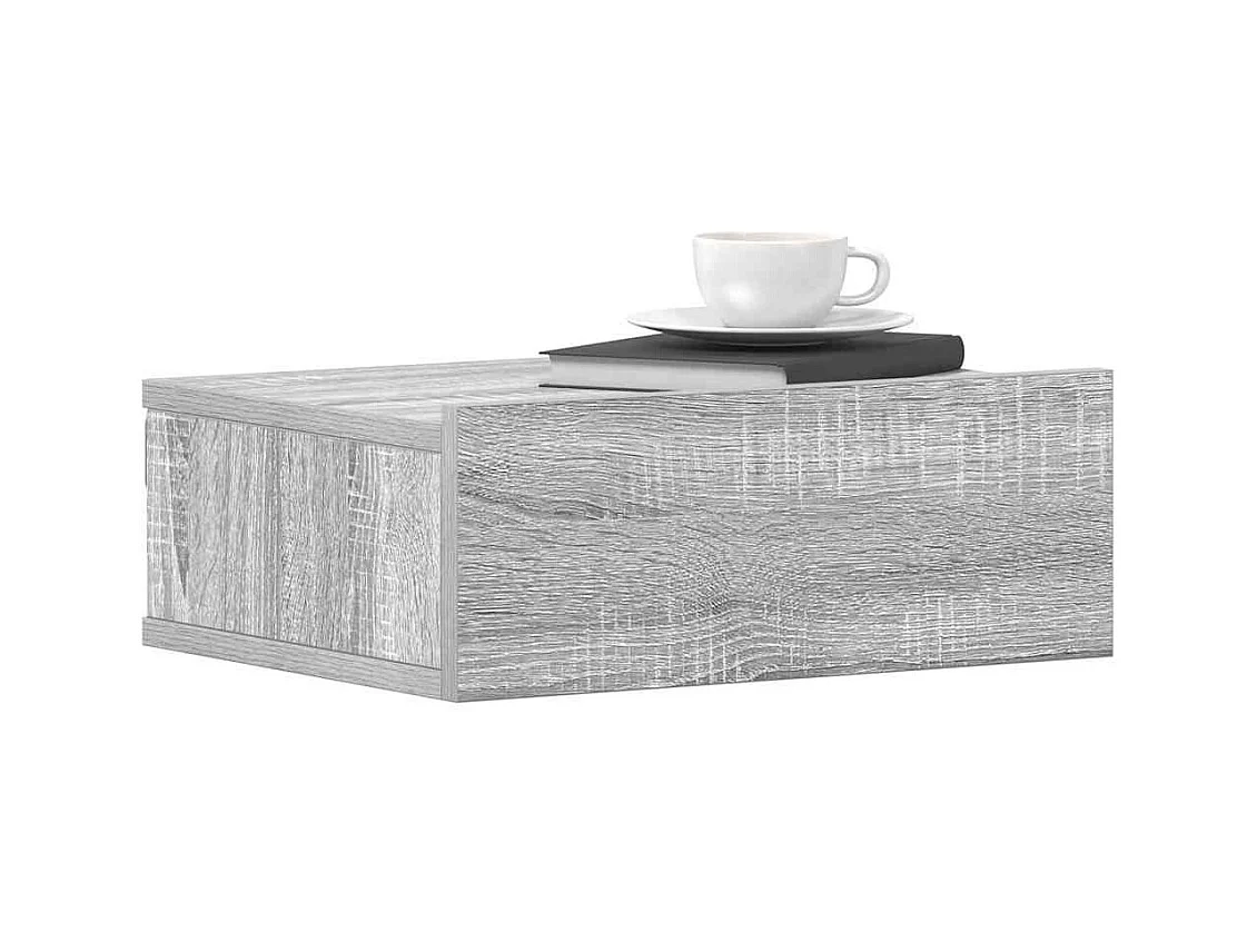 Schwebende Nachttische 2 Stk. Sonoma grau 40x30x15 cm