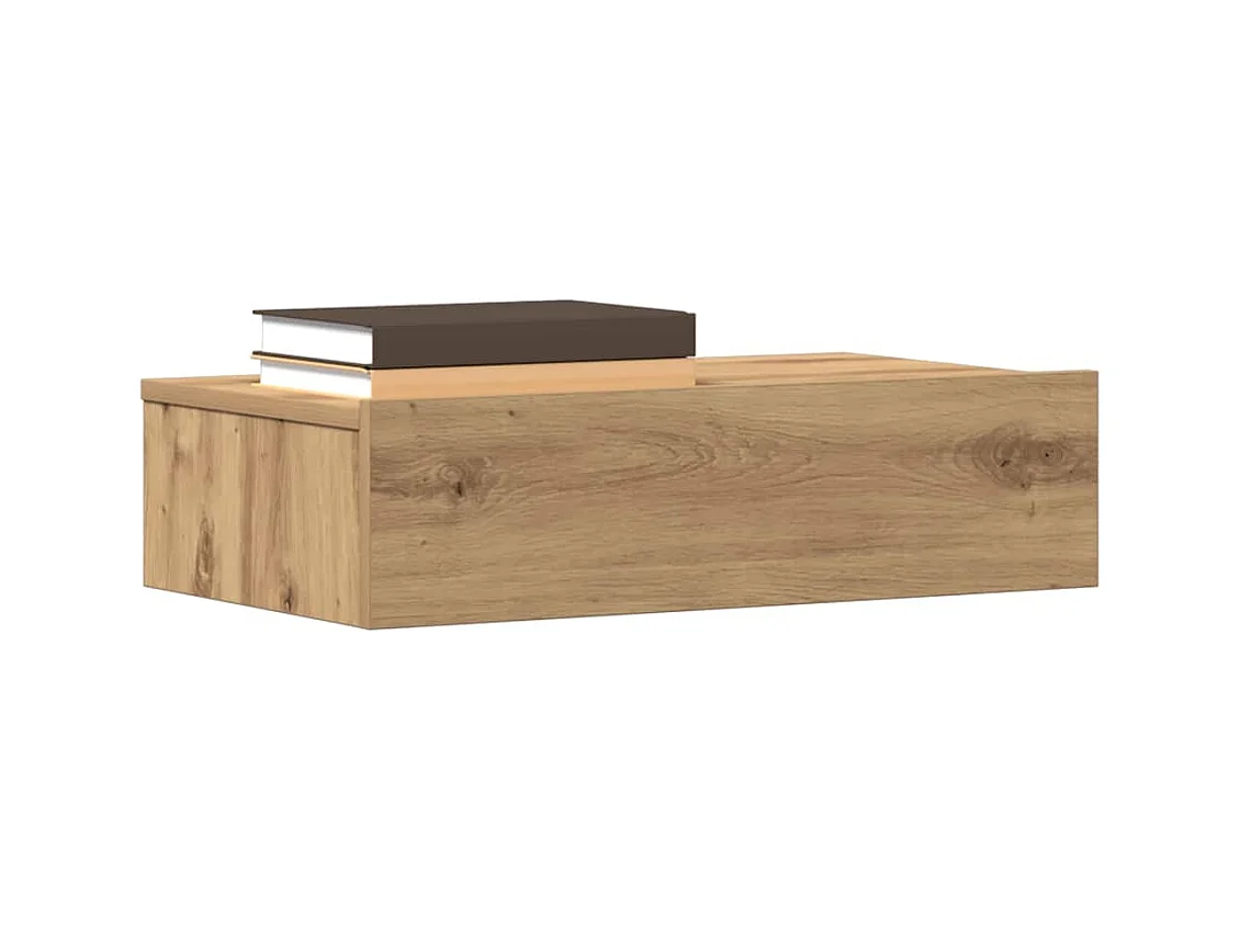 Table de chevet chêne artisanal 60x35 cm bois d’ingénierie