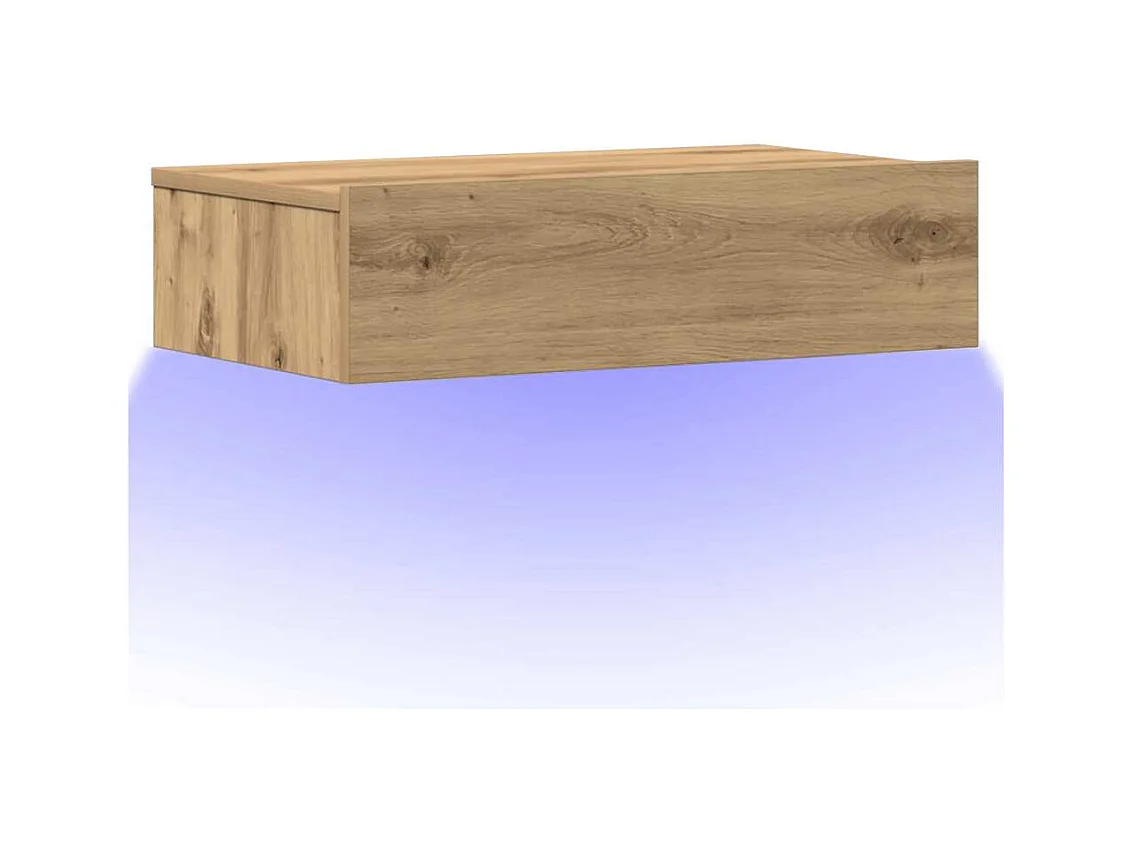 Table de chevet chêne artisanal 60x35 cm bois d’ingénierie