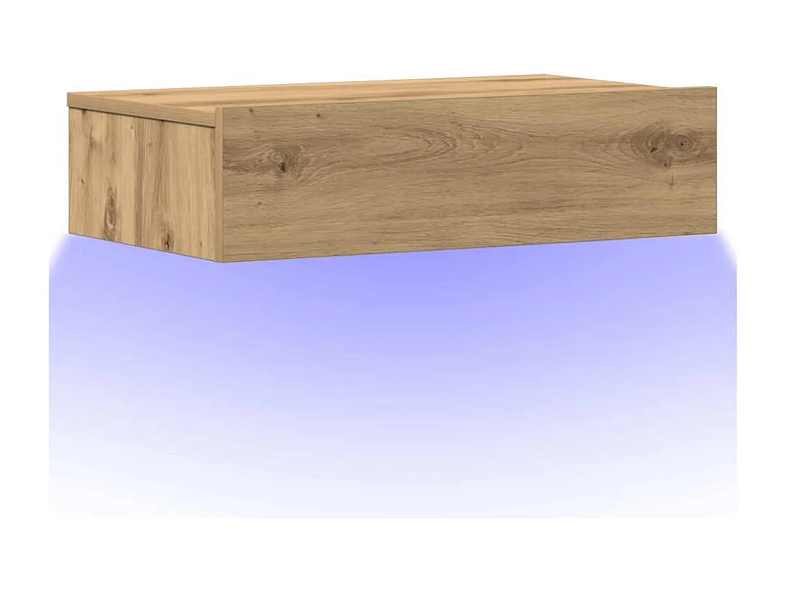 Table de chevet chêne artisanal 60x35 cm bois d’ingénierie