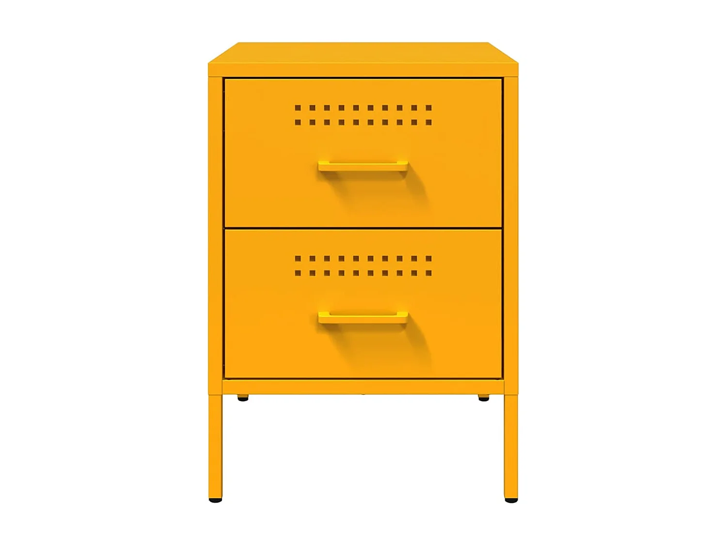 Nachtkastjes 2 stuks mosterdgeel 36x39x50,5 cm staal