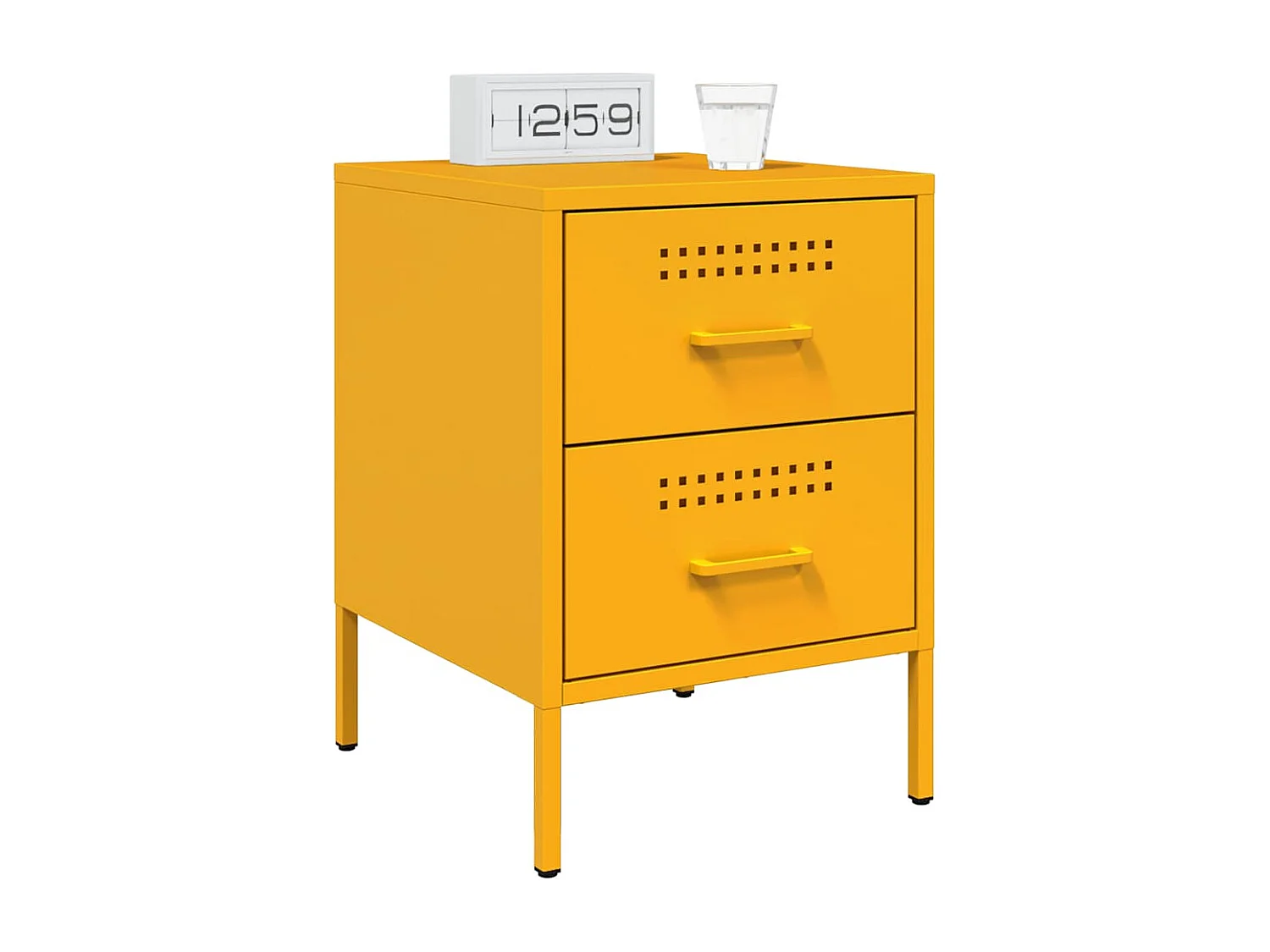 Tables de chevet 2 pcs jaune moutarde 36x39x50,5 cm acier