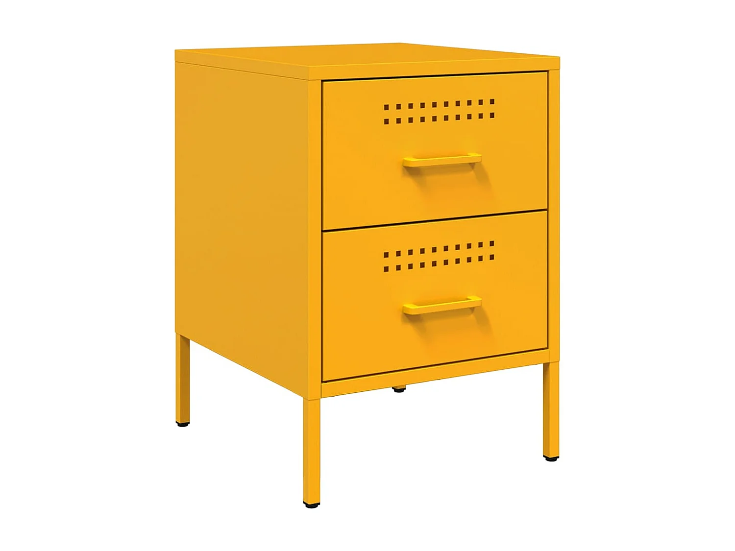 Tables de chevet 2 pcs jaune moutarde 36x39x50,5 cm acier