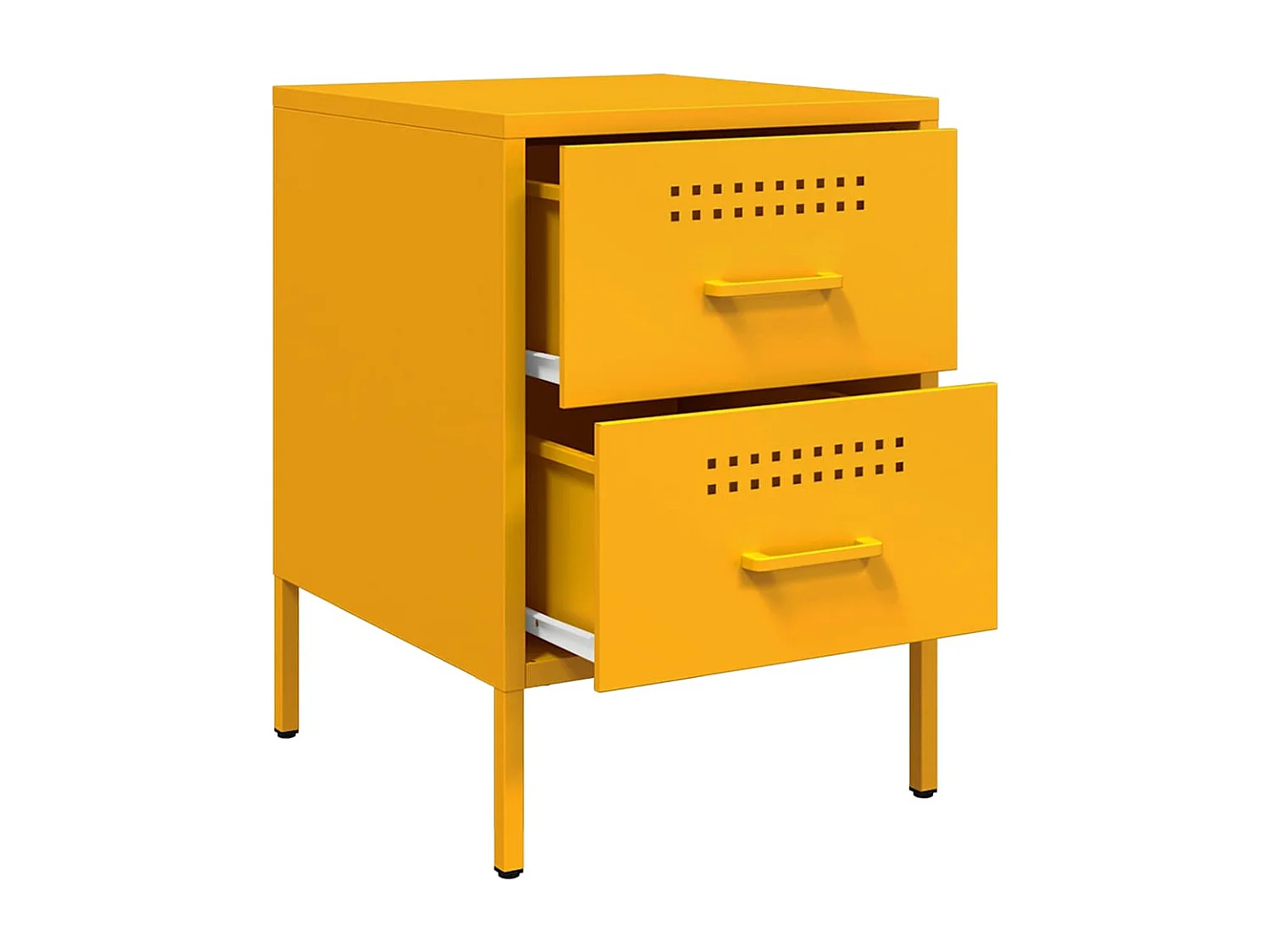 Tables de chevet 2 pcs jaune moutarde 36x39x50,5 cm acier