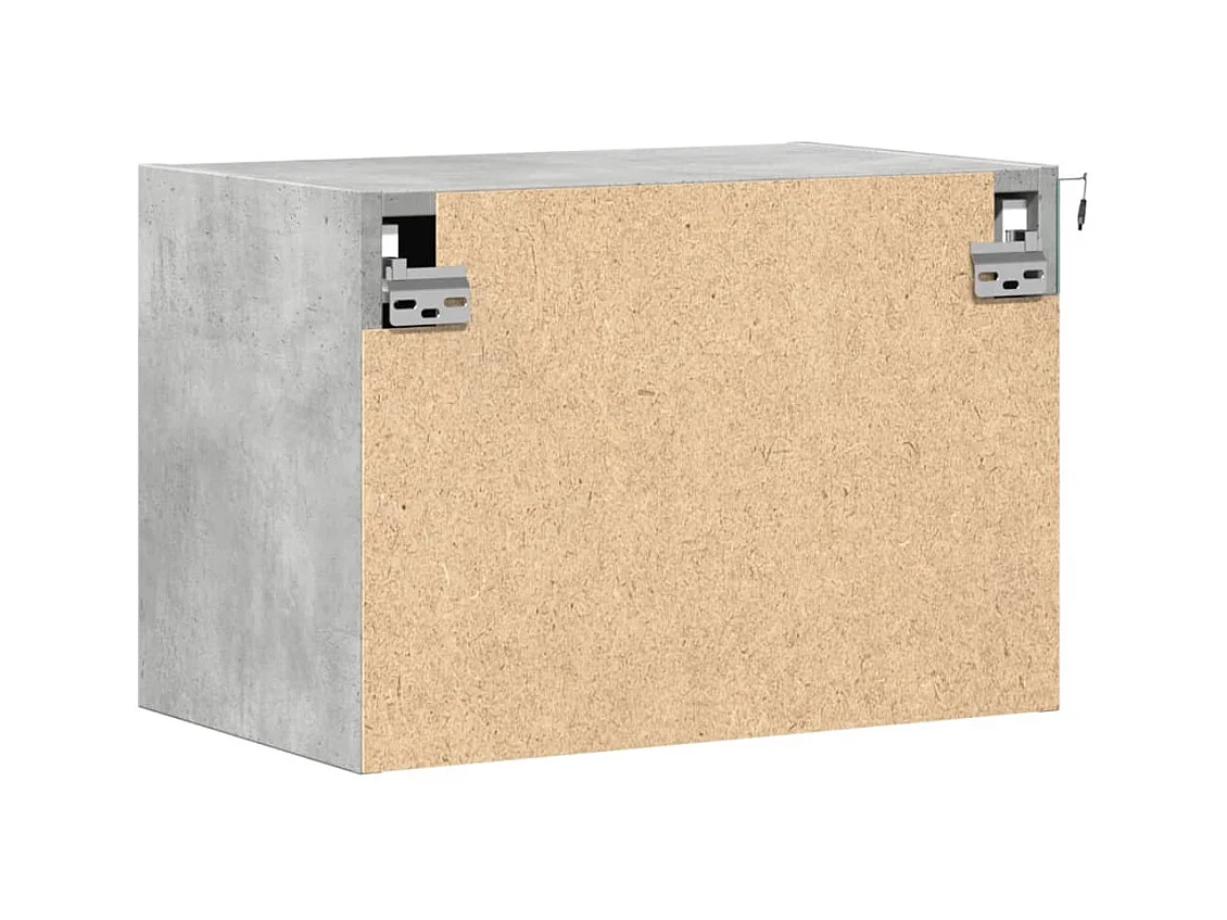 Table de chevet murale avec lumières LED gris béton