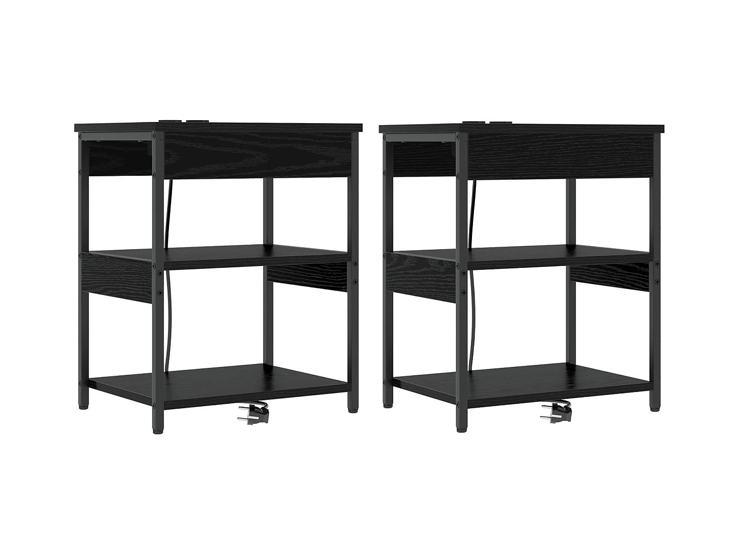 Armoires de chevet 2 pcs Chêne noir 41 x 31 x 51 cm