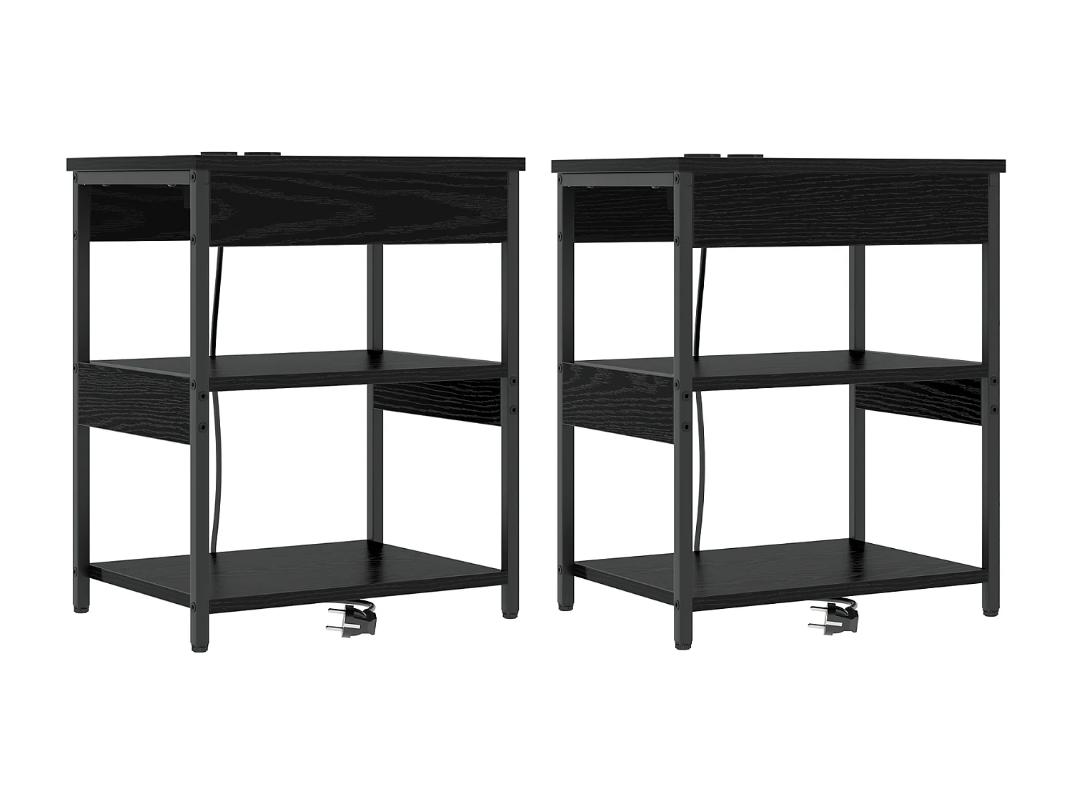 Armoires de chevet 2 pcs Chêne noir 41 x 31 x 51 cm