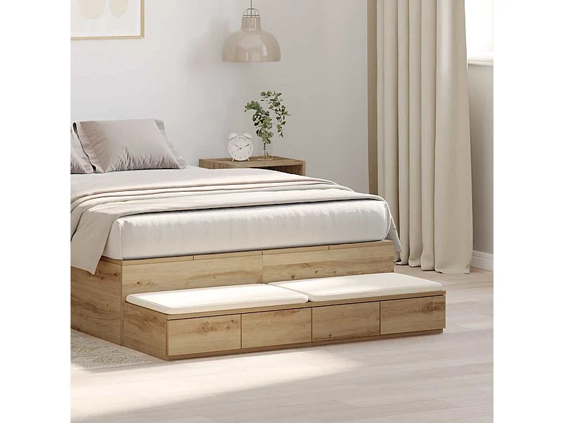 Tiroirs de lit Chêne artisan 120x36,5x16,5 cm En bois d'ingénierie