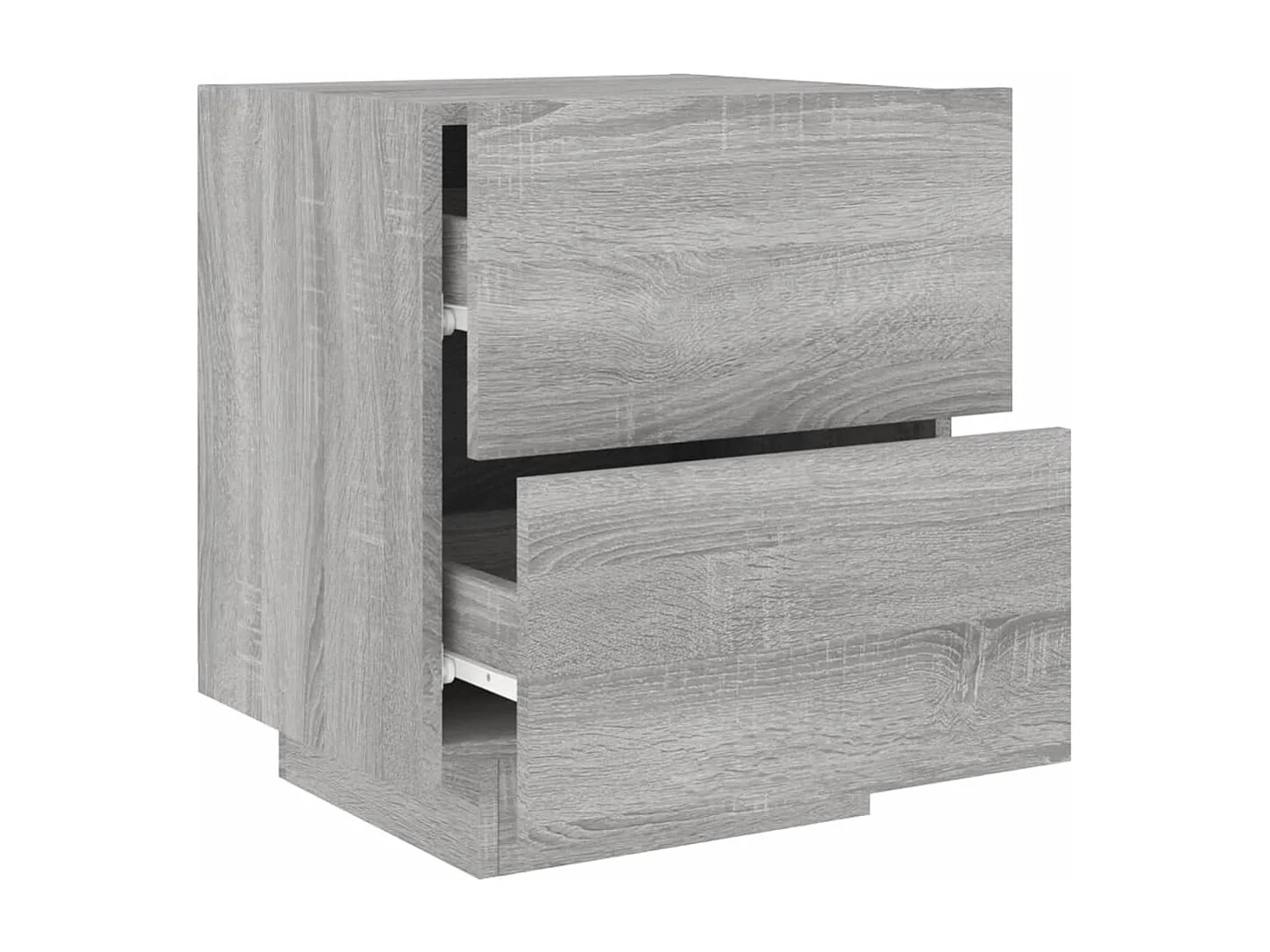 Armoires de chevet et lumières LED 2 pcs sonoma gris