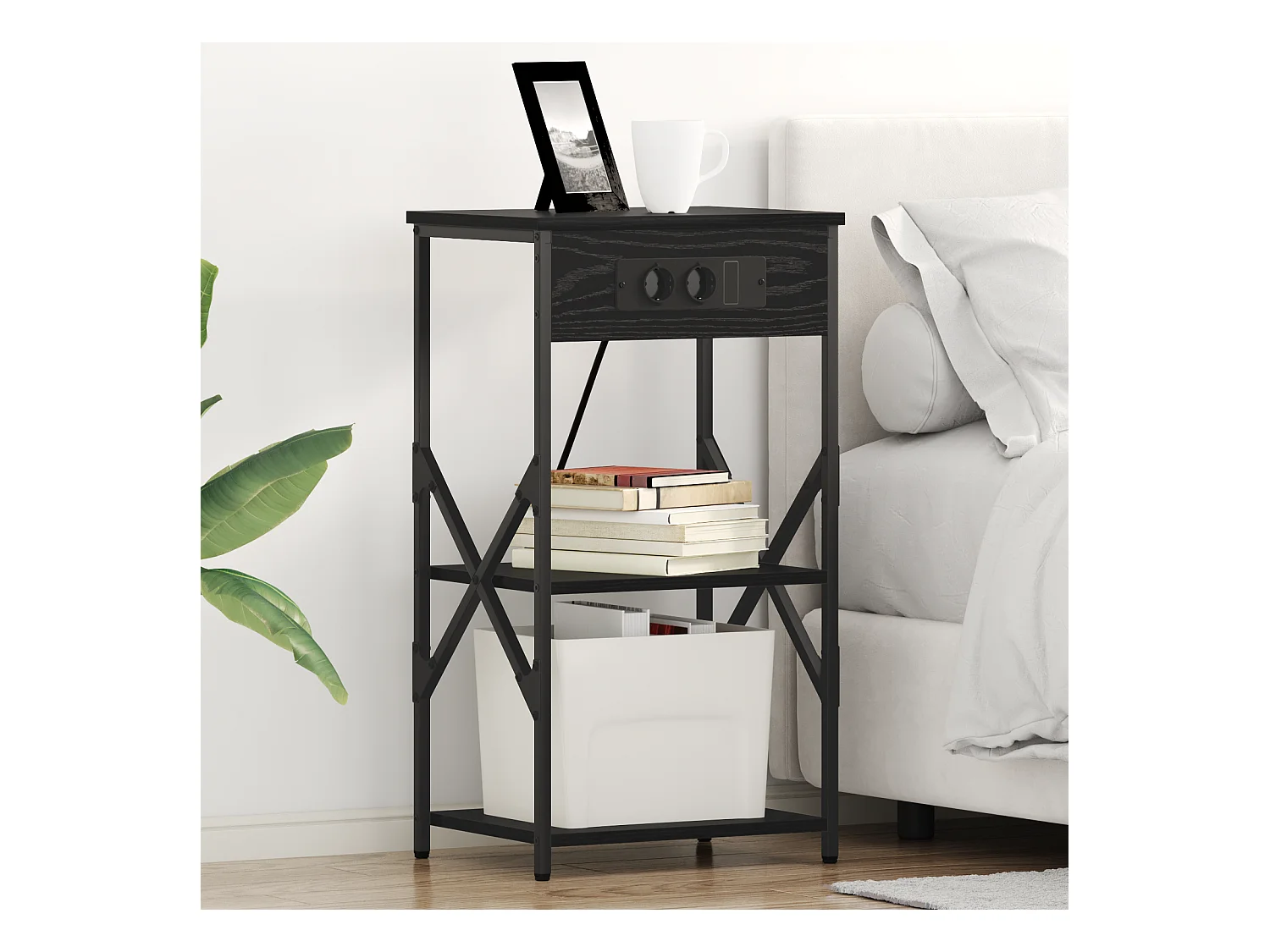 Cabinet de chevet Chêne noir 41 x 31 x 76 cm Bois d'ingénierie