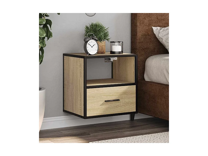 Comodini da parete 2 pz rovere sonoma 40x31x39,5 cm