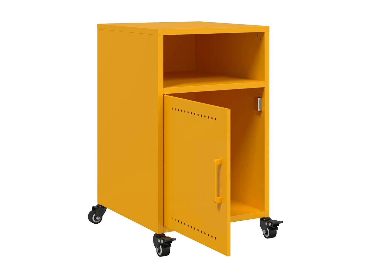 Comodini 2 pz giallo senape 36x39x59 cm acciaio