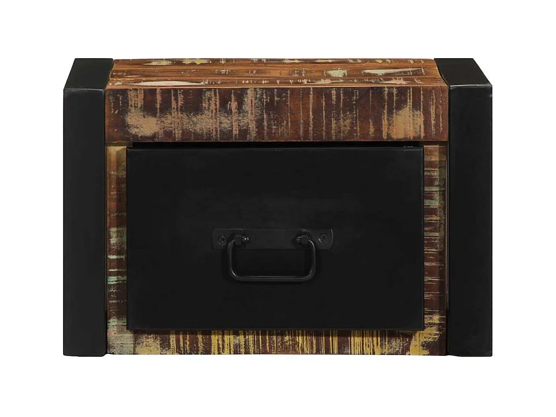 Comodino multicolore 40x35x25 cm in legno di recupero