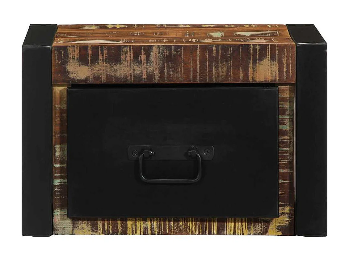 Comodino multicolore 40x35x25 cm in legno di recupero