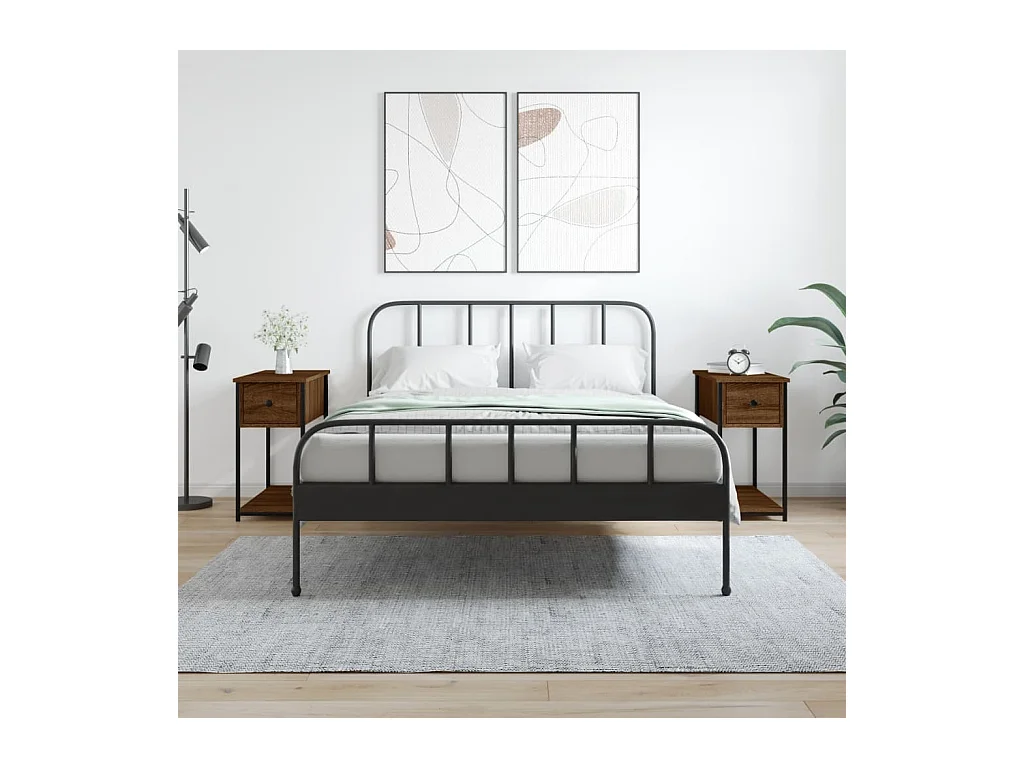 Tables de chevet 2pcs chêne marron 30x60x60cm bois d'ingénierie