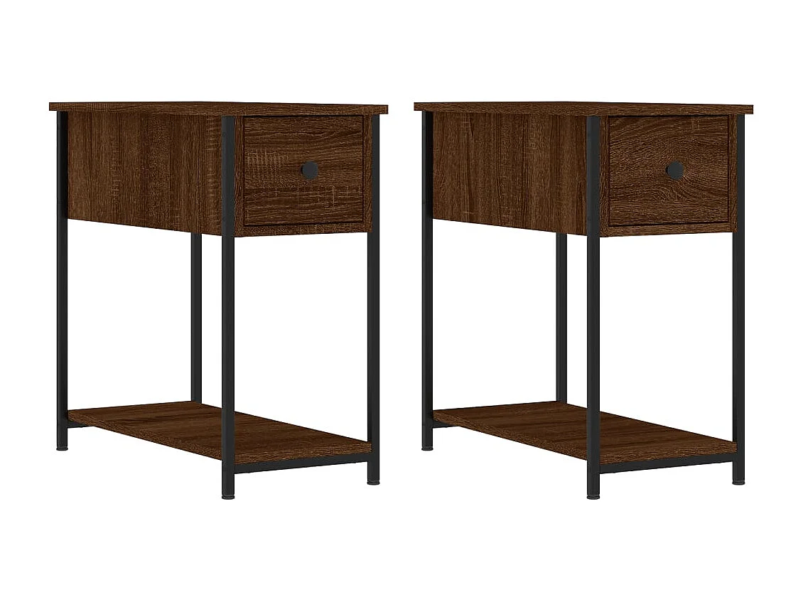 Tables de chevet 2pcs chêne marron 30x60x60cm bois d'ingénierie