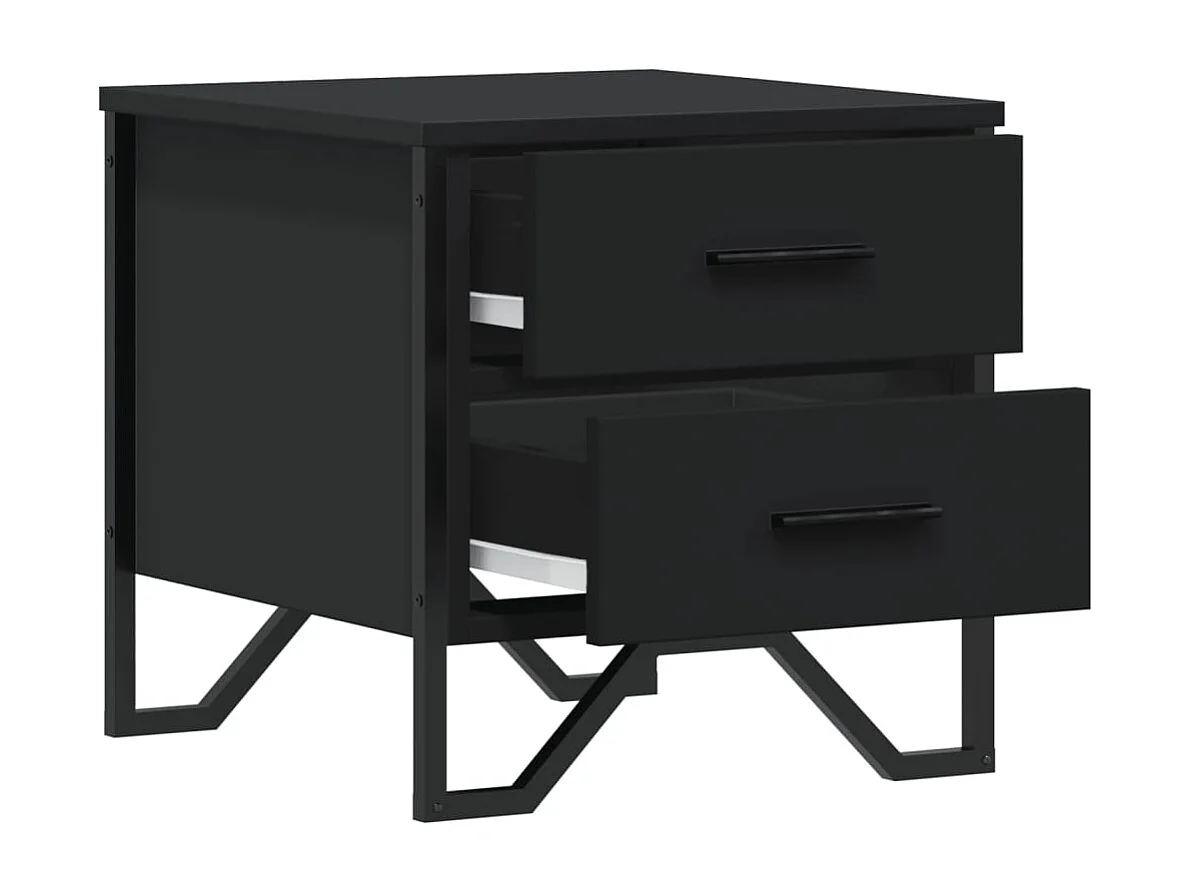 Tables de chevet 2 pcs noir 40x41x40 cm bois d'ingénierie