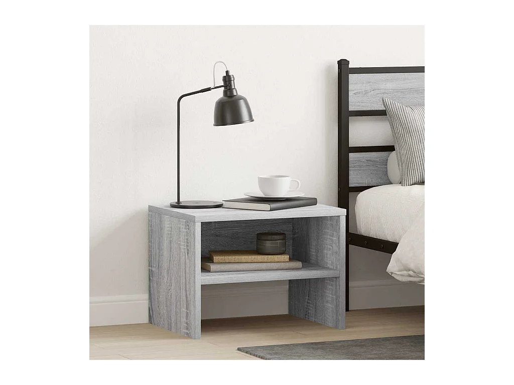 Mesita de noche Sonoma gris 40x30x30 cm Madera de ingeniería