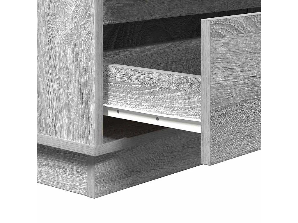 Nachttisch mit LED Sonoma Grau 71x34,5x75 cm aus rekonstituiertem Holz