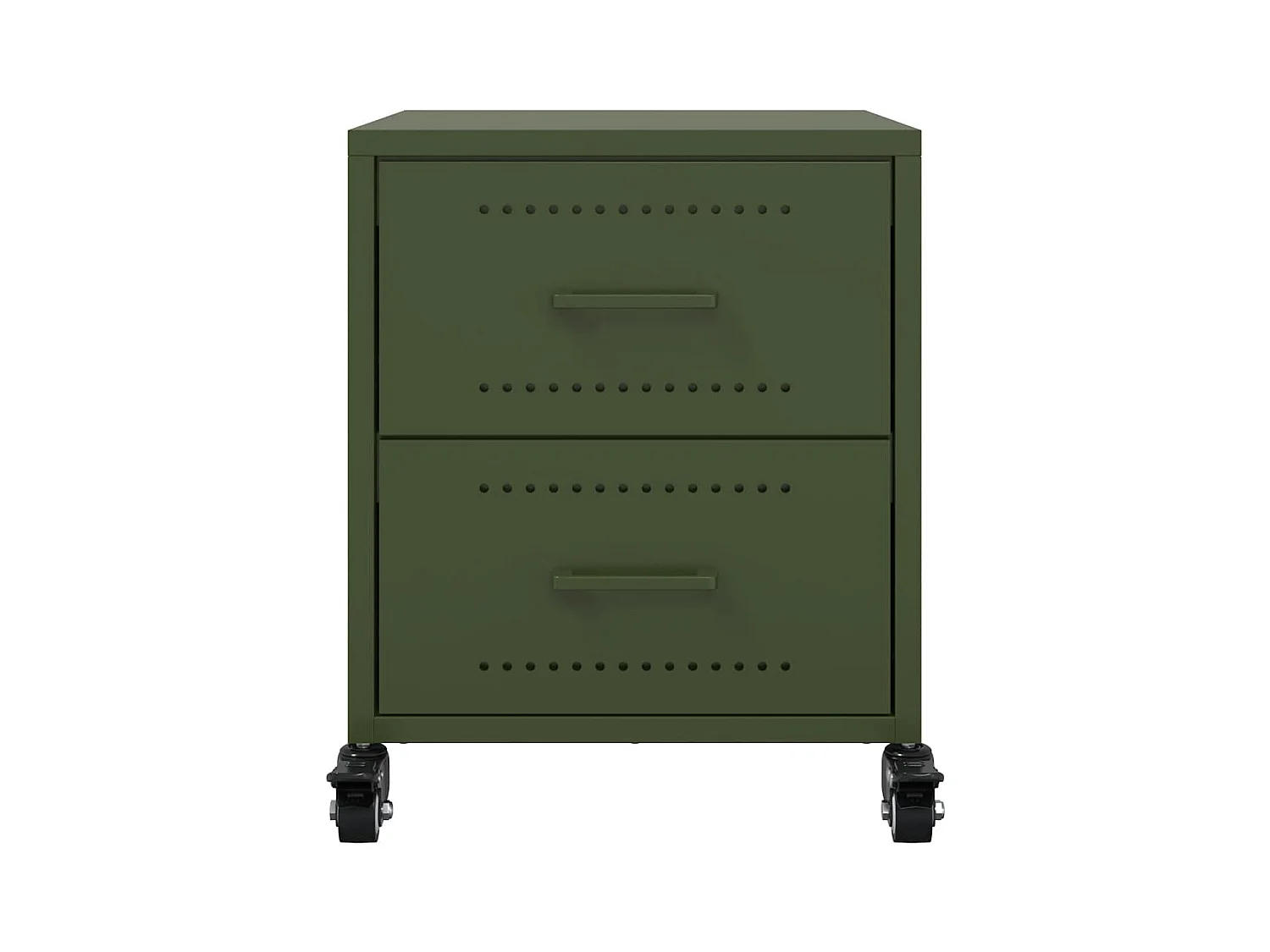 Tables de chevet 2 pcs vert olive 36x39x43,5 cm acier