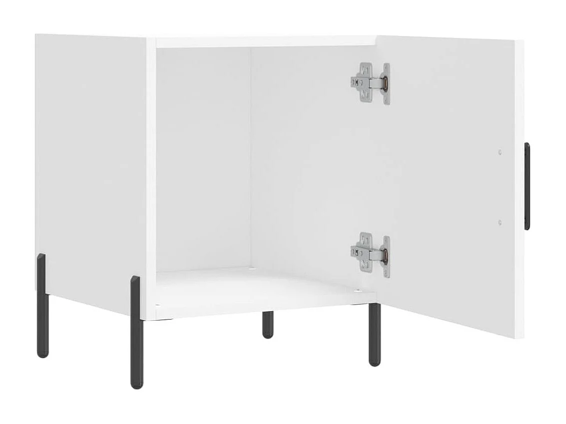 Table de chevet blanc 40x40x50 cm bois d’ingénierie