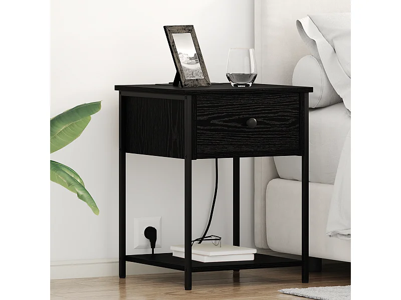 Cabinet de chevet Chêne noir 42 x 41 x 56 cm Bois d'ingénierie