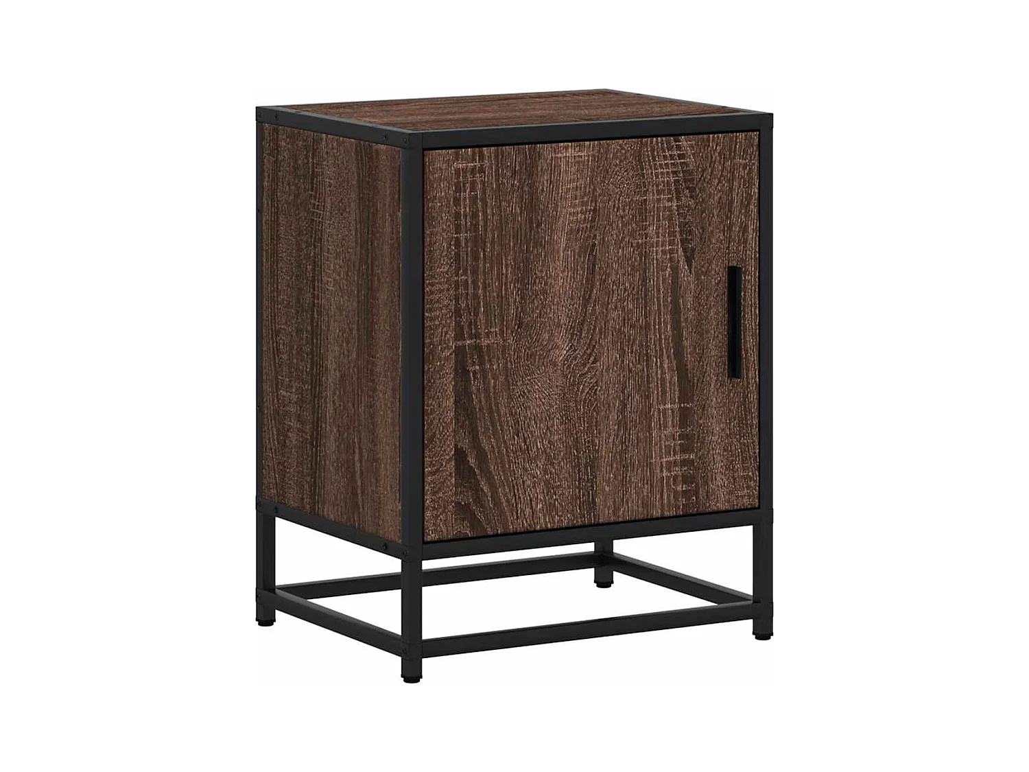 nachtkastjes bruin eikenhout en metaal