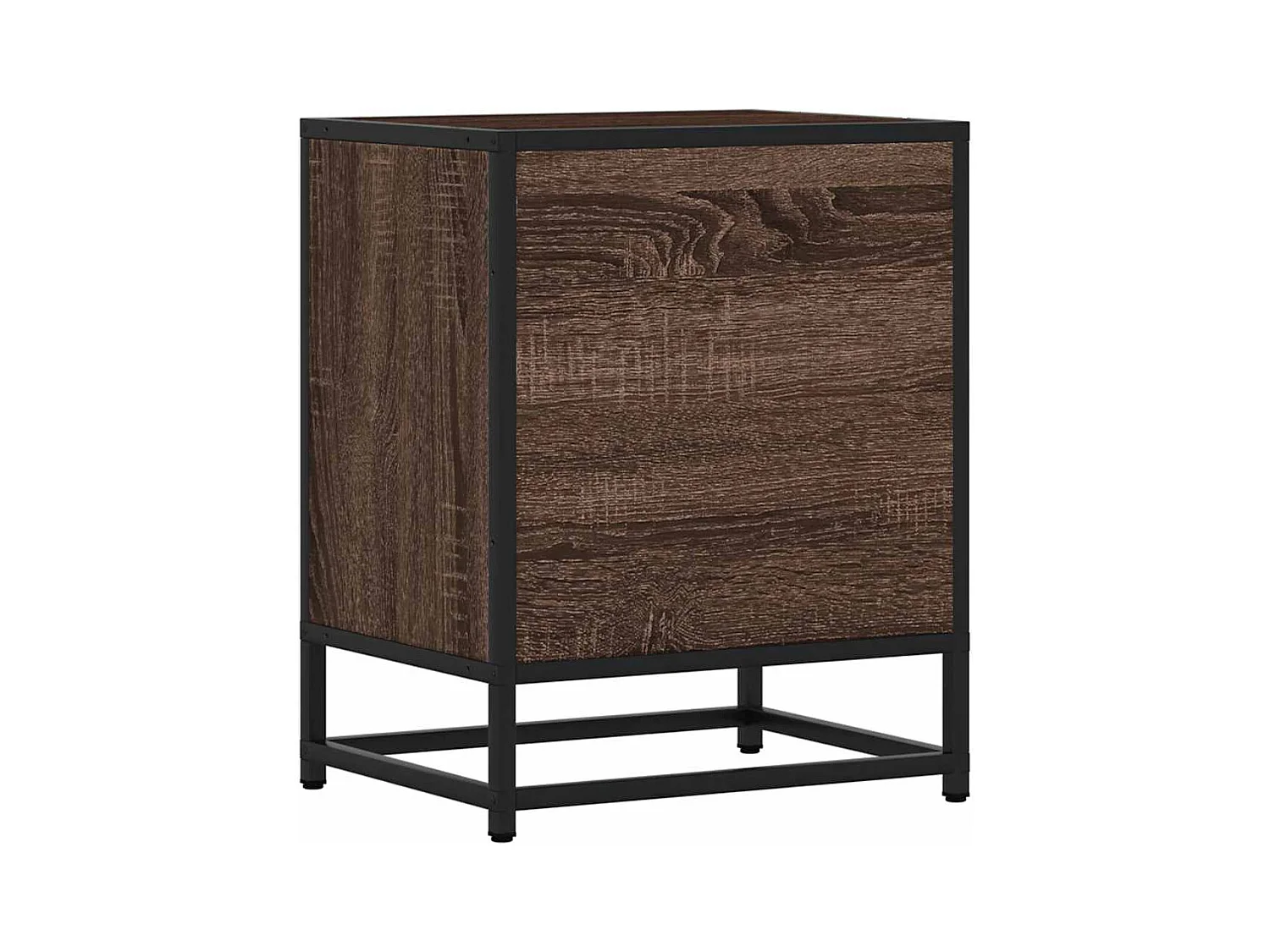 nachtkastjes bruin eikenhout en metaal