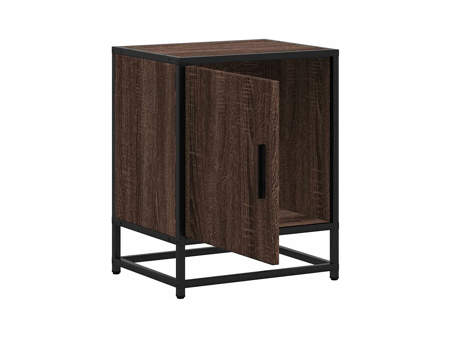 nachtkastjes bruin eikenhout en metaal