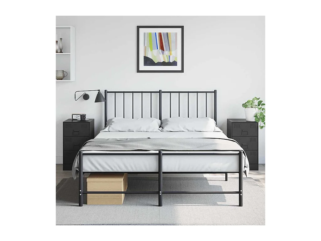 Tables de chevet 2 pcs noir 34,5x39x62 cm acier