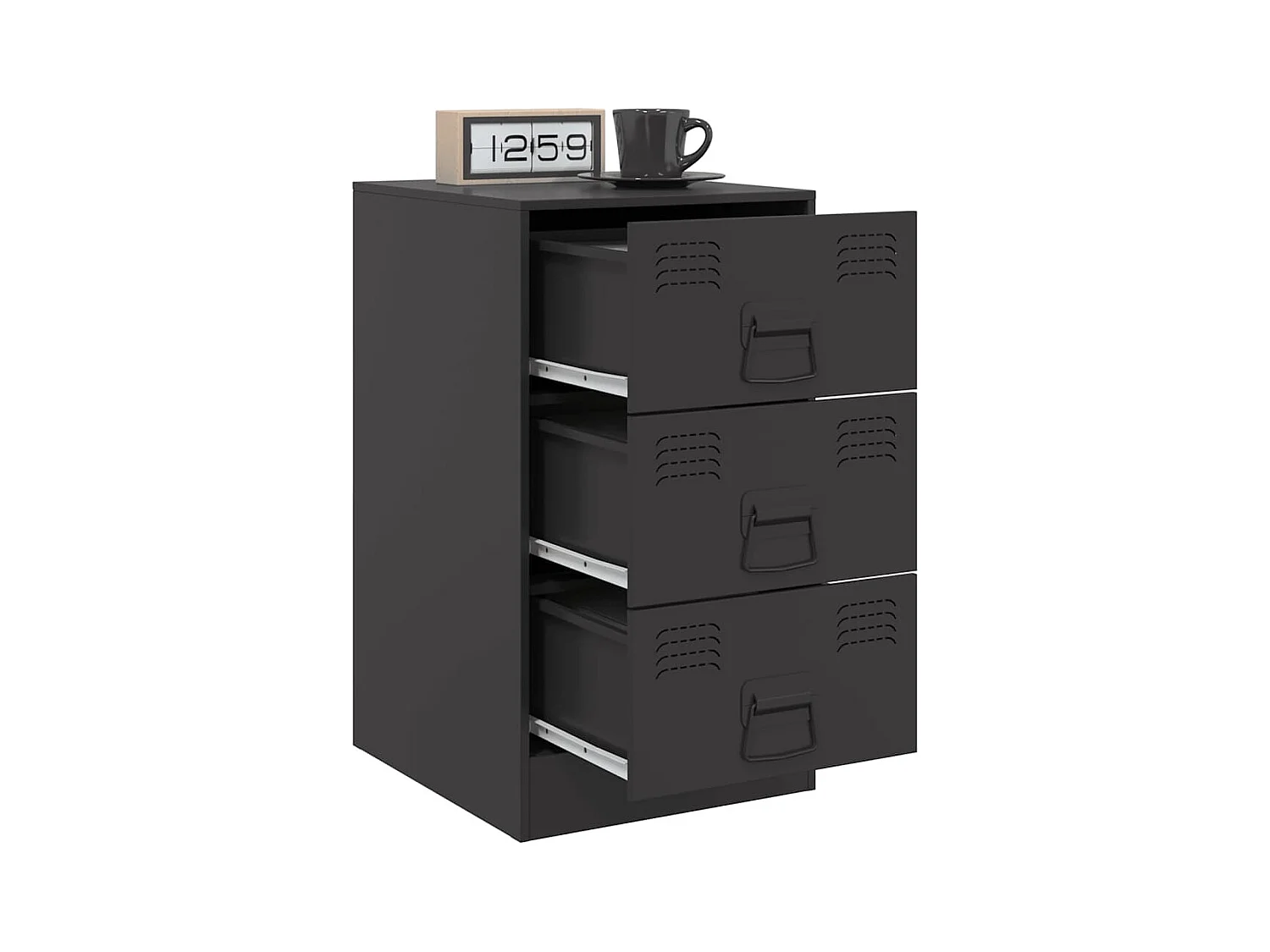 Tables de chevet 2 pcs noir 34,5x39x62 cm acier