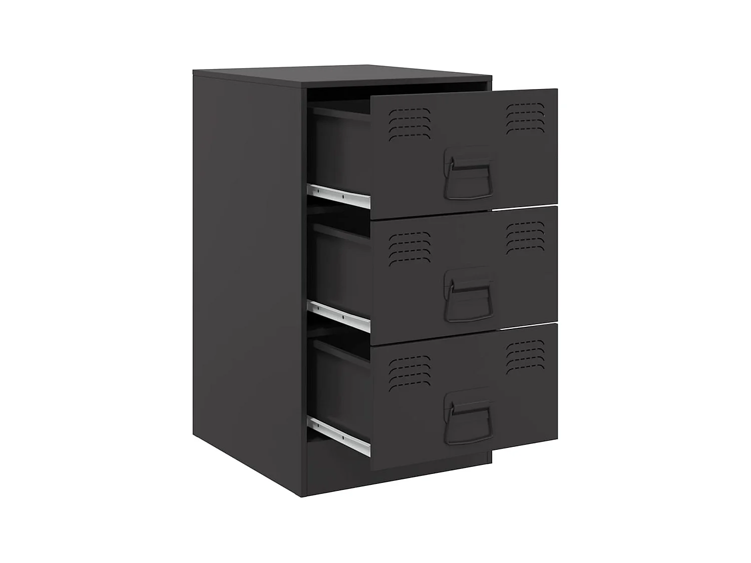 Tables de chevet 2 pcs noir 34,5x39x62 cm acier