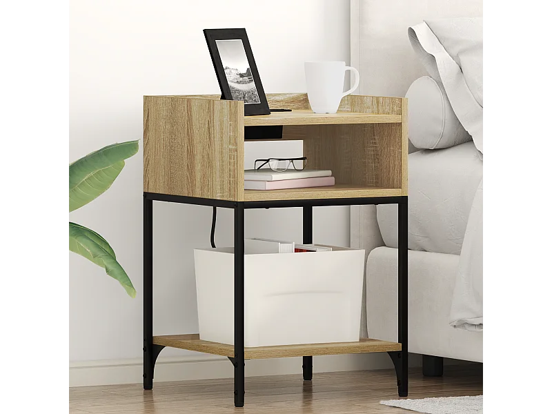 Cabinet de chevet avec étagère avec stockage Chêne sonoma 40 x 40 x 61 cm