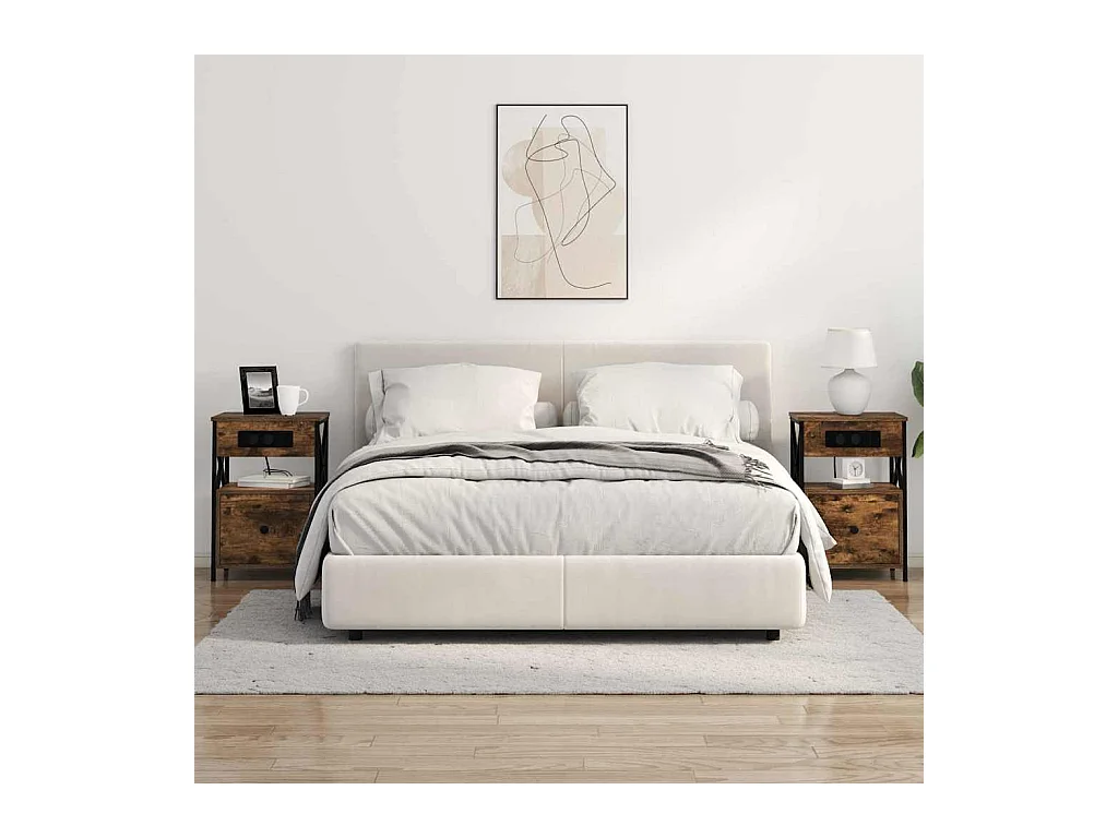 Armoires de chevet avec tiroir 2 pcs Chêne fumé 40 x 31 x 60 cm