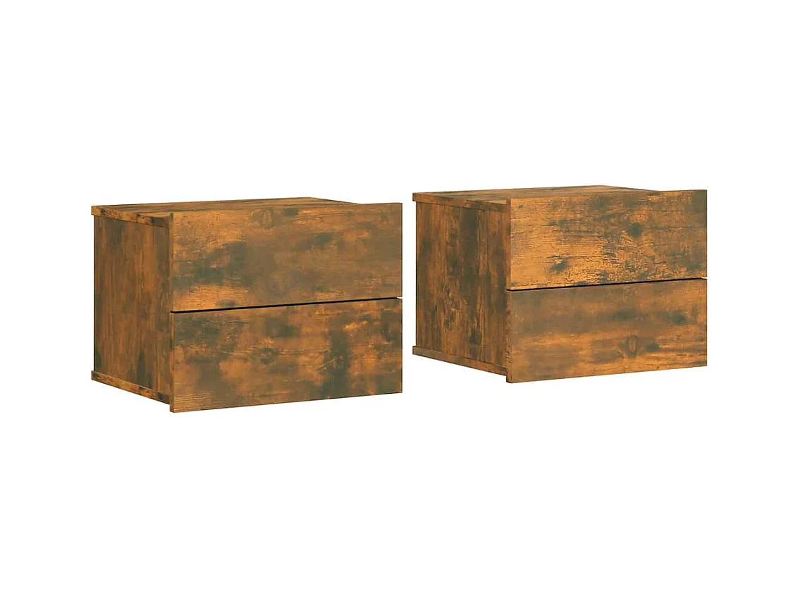 Tables de chevet 2 pcs Chêne fumé 40x30x30 cm Bois d'ingénierie