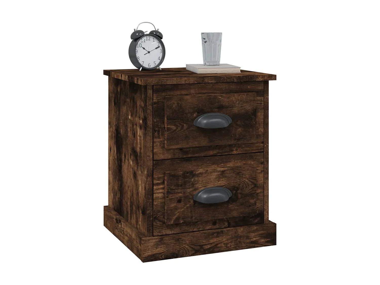 Table de chevet chêne fumé 39x39x47,5 cm bois d'ingénierie