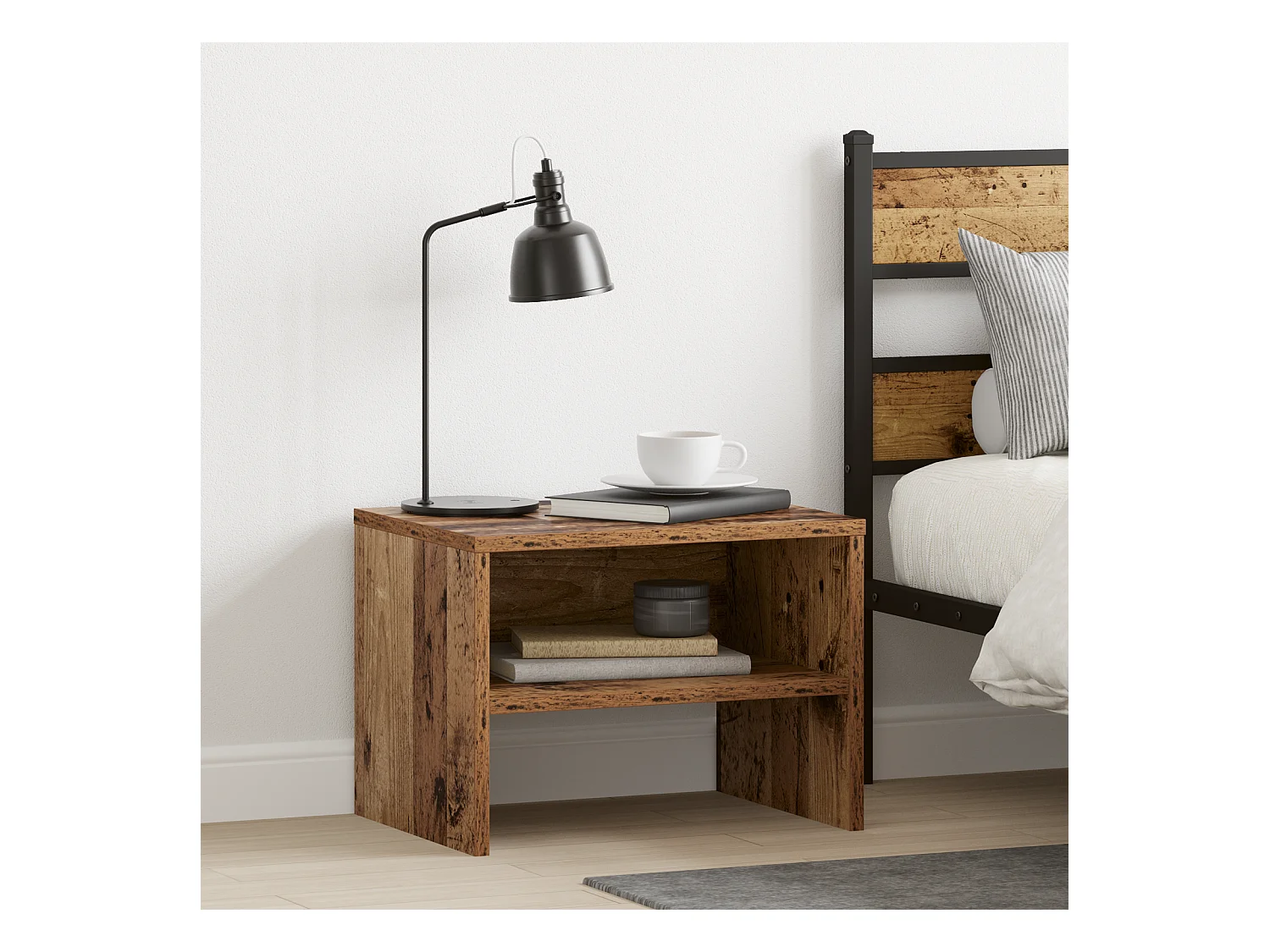 Cabinet de chevet Bois ancien 40 x 30 x 30 cm Bois d'ingénierie